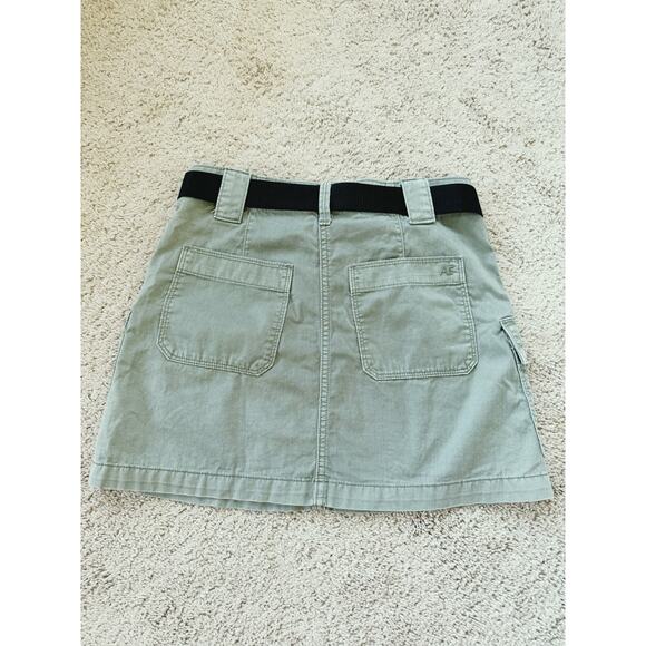 American Eagle High Rise A-Line Cargo Skirt Khaki 0 Grunge Gorpcore Utility Army - Picture 5 of 9